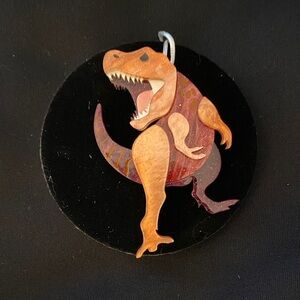 Sold Out- Erst Wilder Tenacious T Orange and Brown T-Rex Brooch
